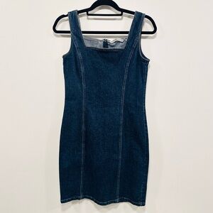 Tommy Hilfiger Indigo navy Denim Jean Square-Neck Mini Dress Size 4!